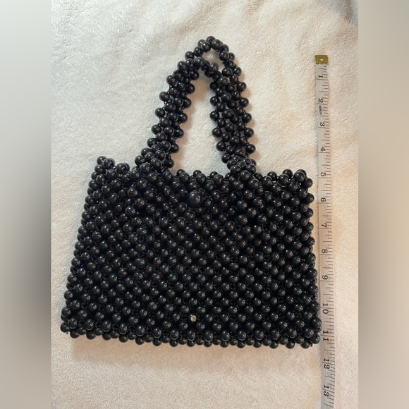 One of a kind black vintage beaded evening bag - Picture 5 of 8